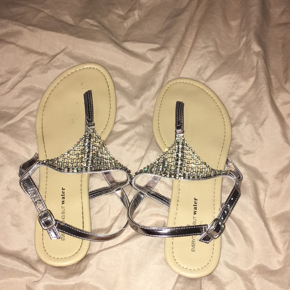 Sparkly Silver/Nude Sandals